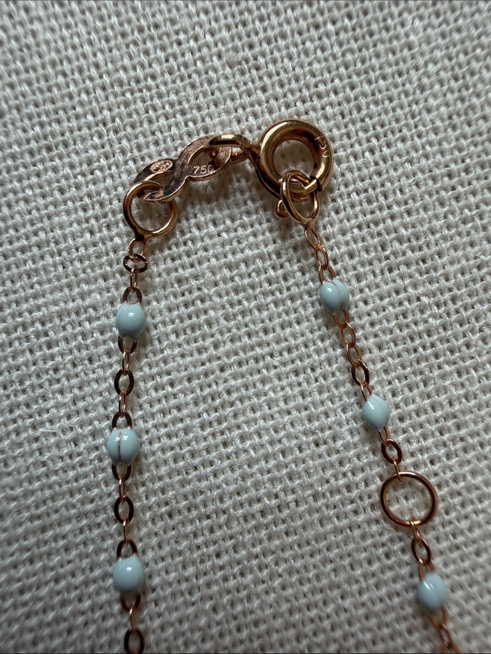 Gigi Clozeau Necklace - Rose Gold w/Blue - Picture 2 of 8
